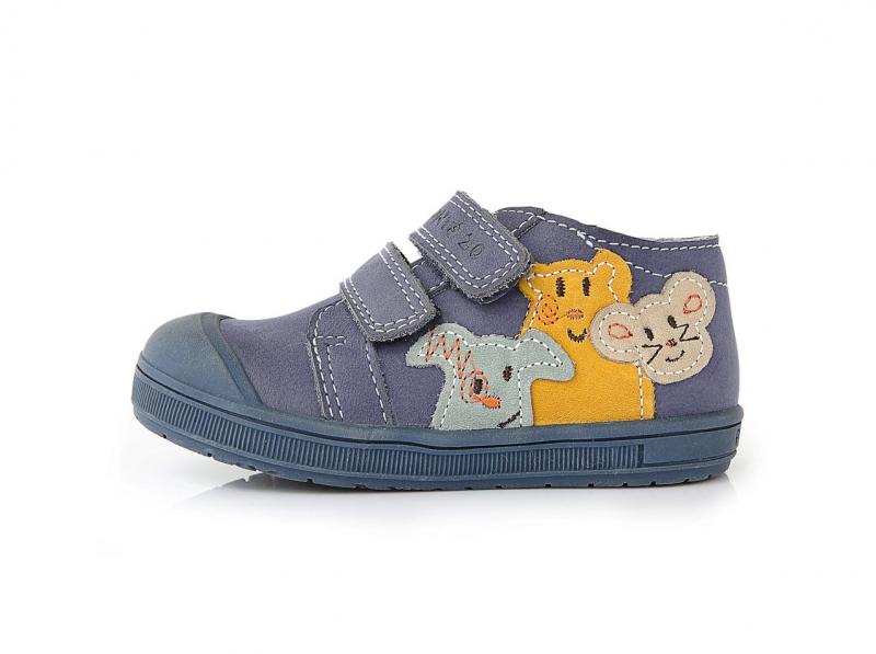 PONTE modré chlapčenské supinované detské topánky so suchým zipsom so zvieratkami 22-27